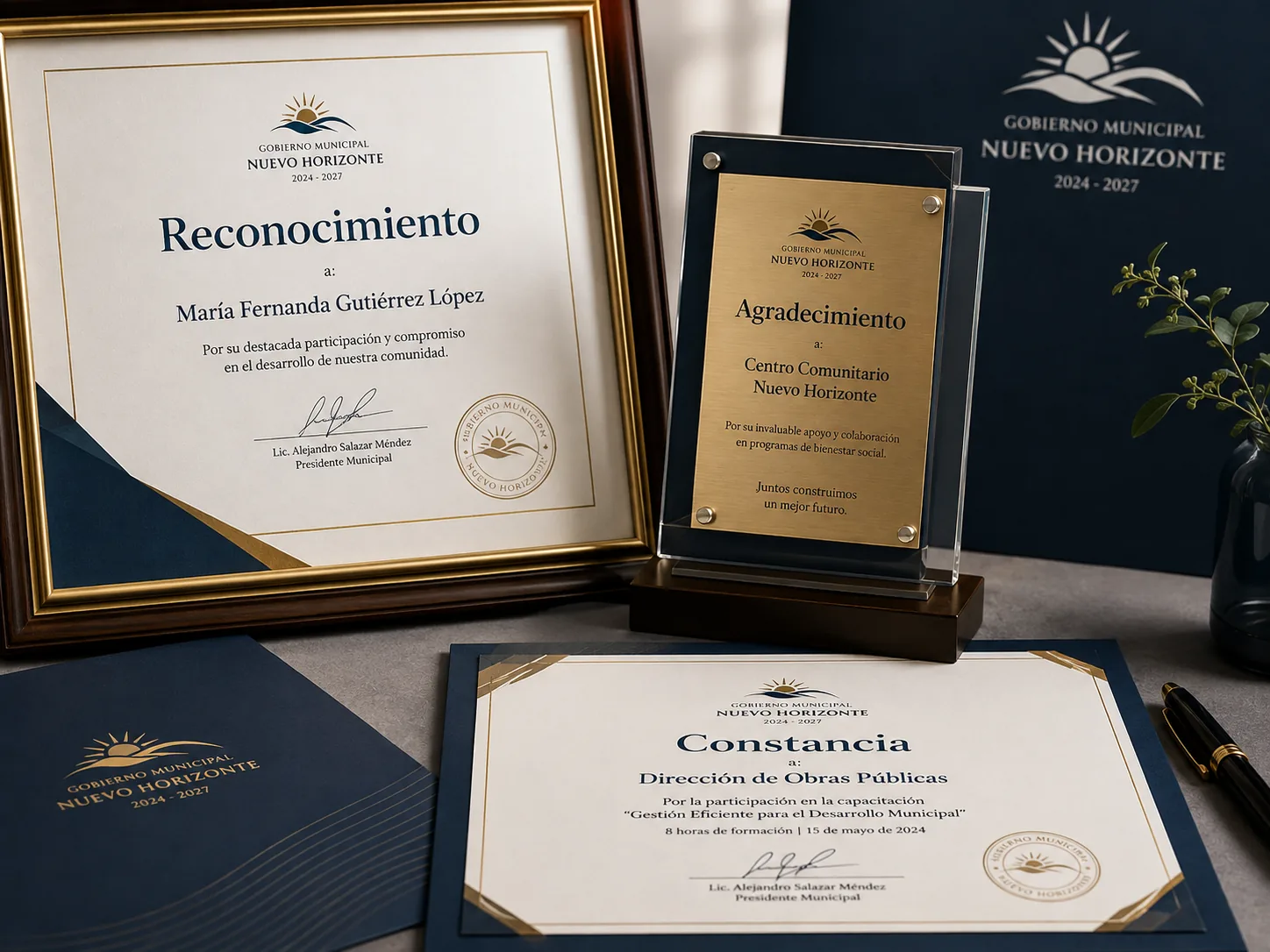 Reconocimientos y placas institucionales conmemorativas