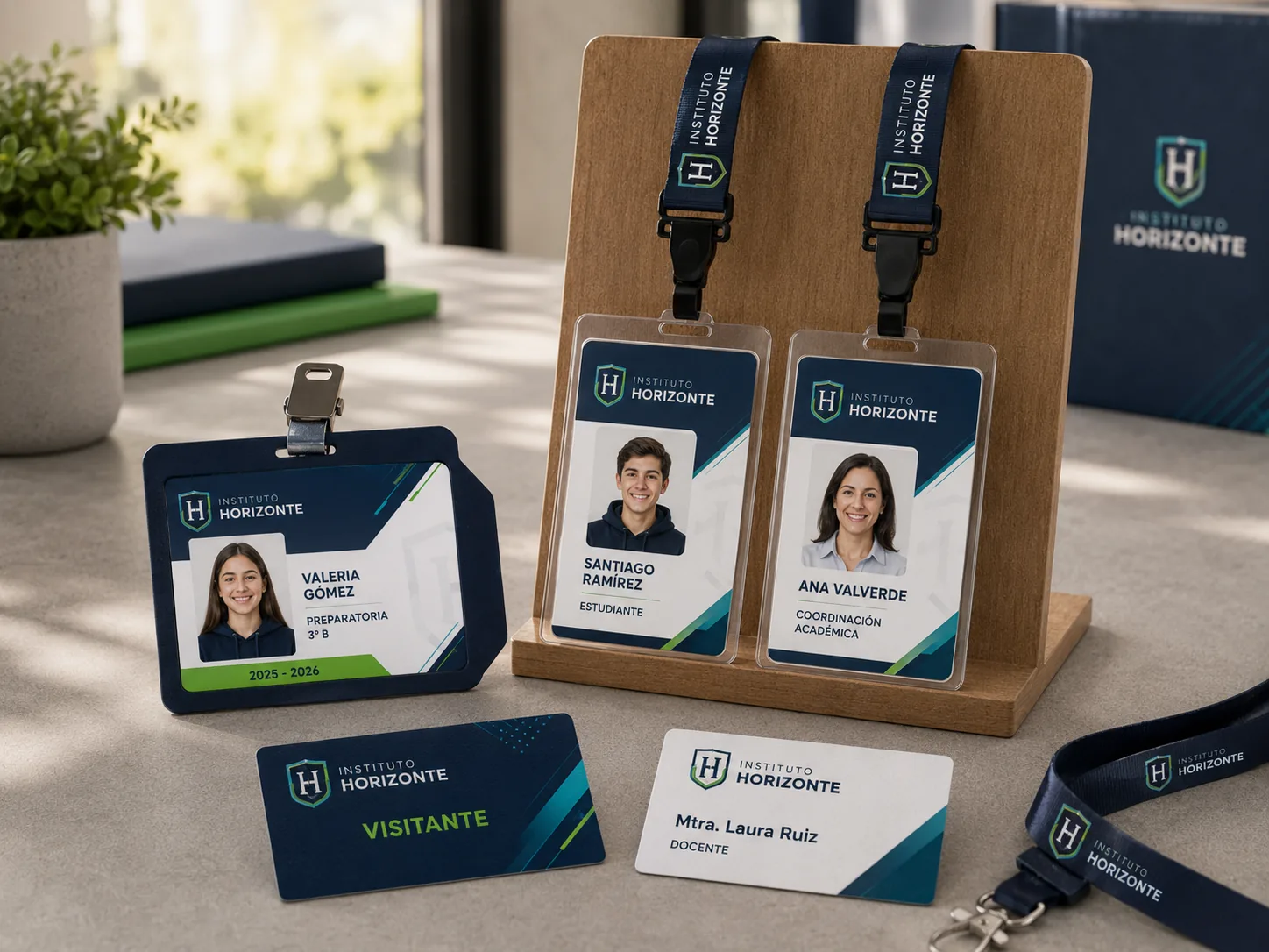 Credenciales y gafetes de alumnos, docentes y visitantes