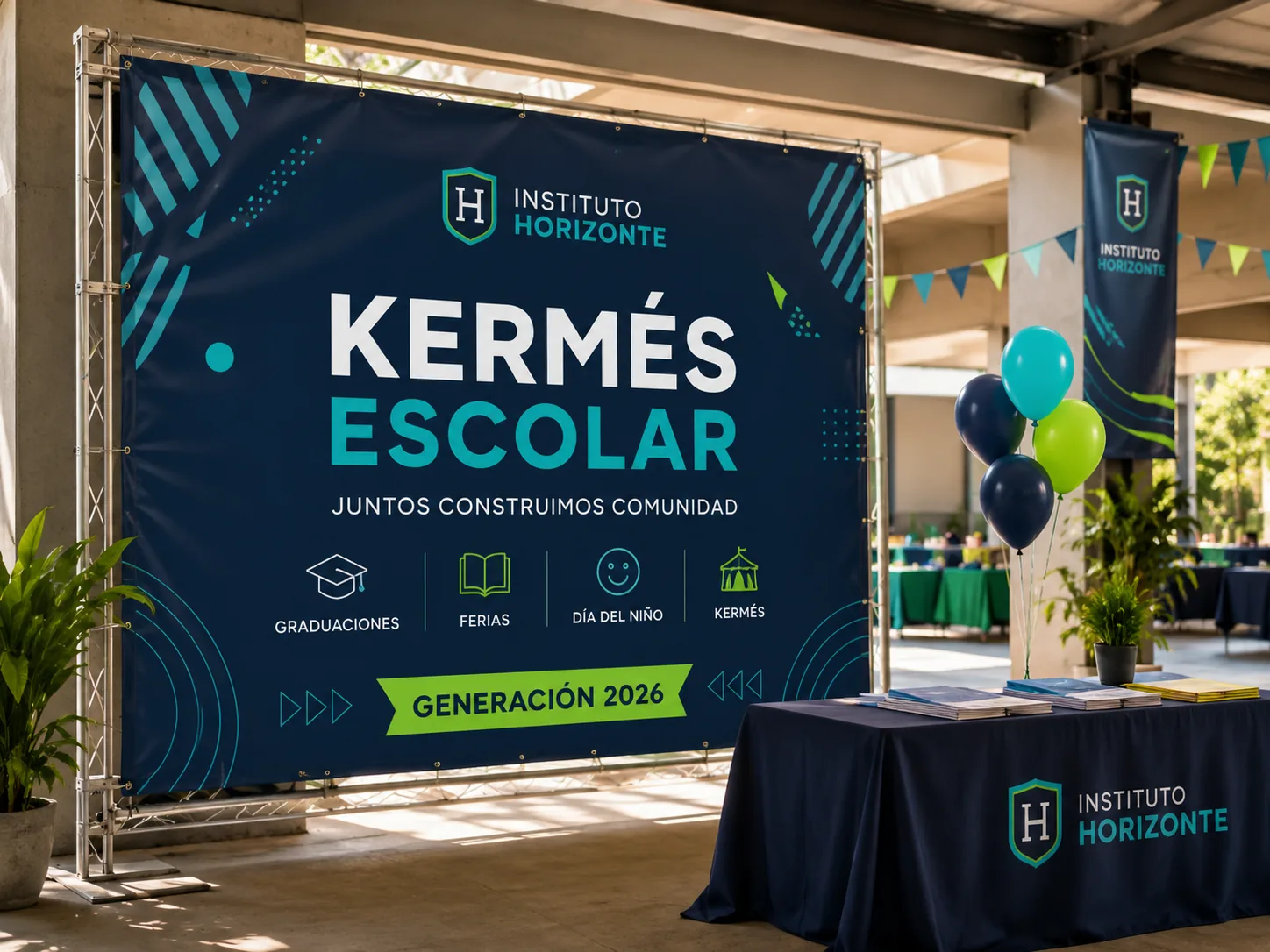 Lona de kermés escolar Instituto Horizonte