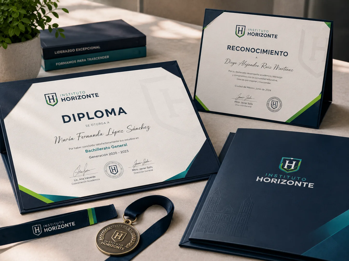 Diploma y reconocimiento institucional impreso en láser