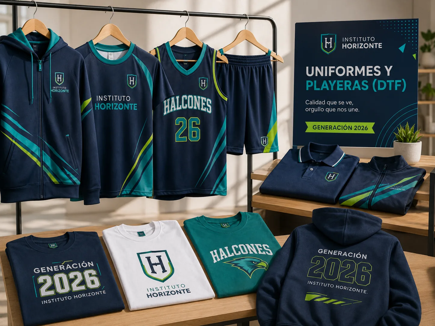 Uniformes deportivos y playeras DTF de generación institucional