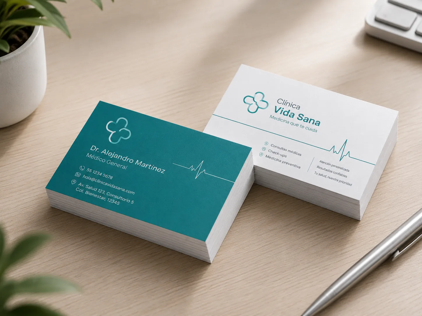 Tarjetas de presentación para personal médico