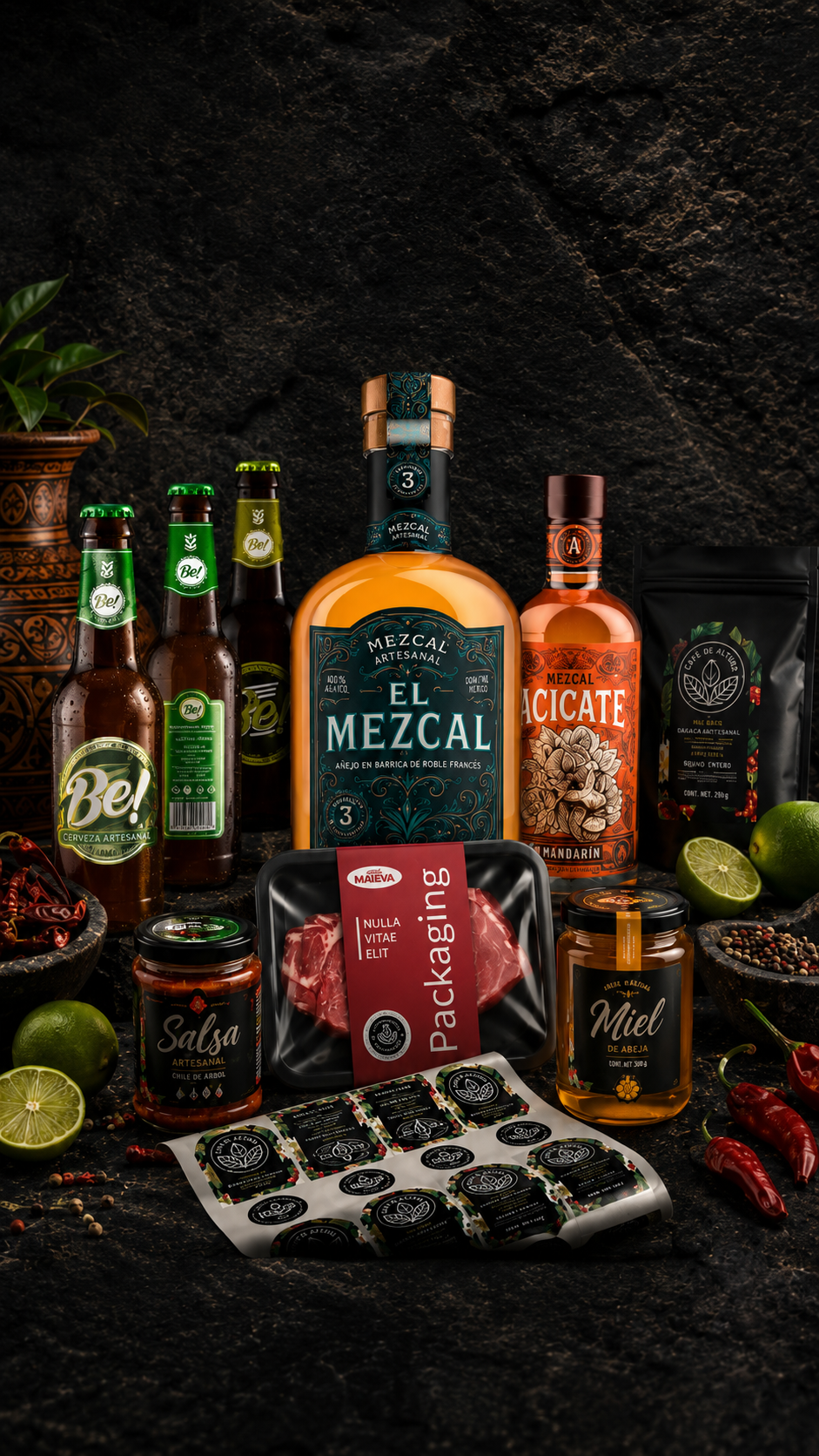 Packaging etiquetas mezcal