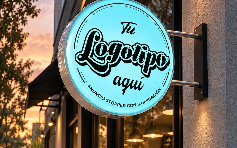 Anuncio stopper luminoso prefabricado